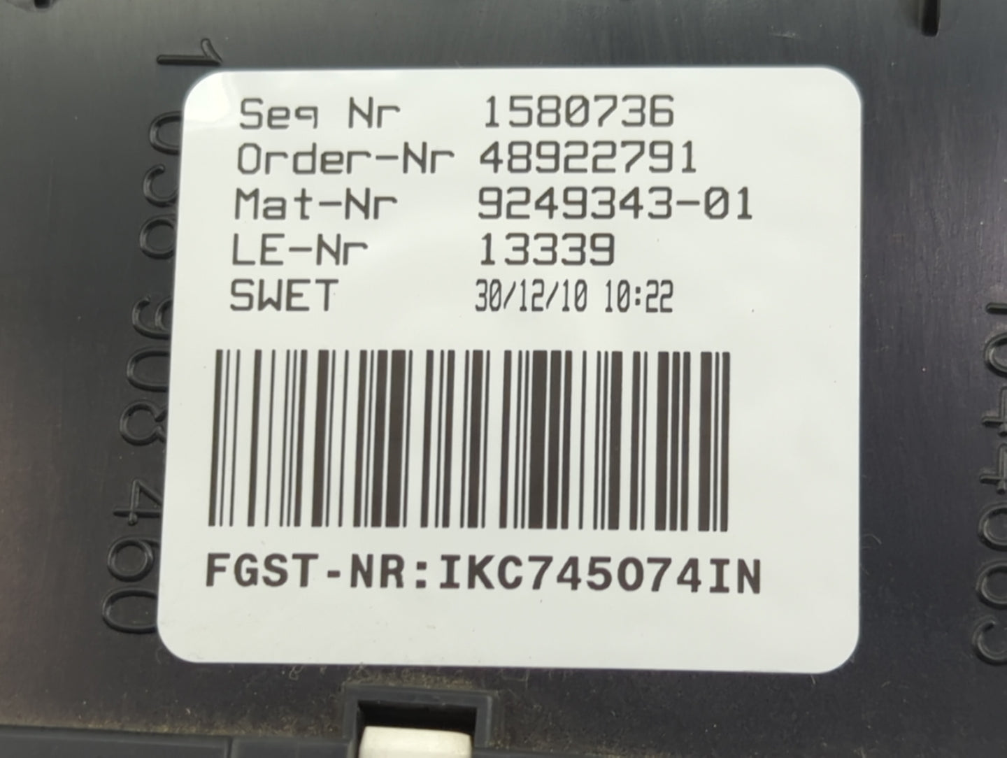 2011 Bmw 528i Instrument Cluster Speedometer Gauges P/N:9249343-01 1000084240, 2119945-06 Miles:81K Fits OEM Used Auto Parts