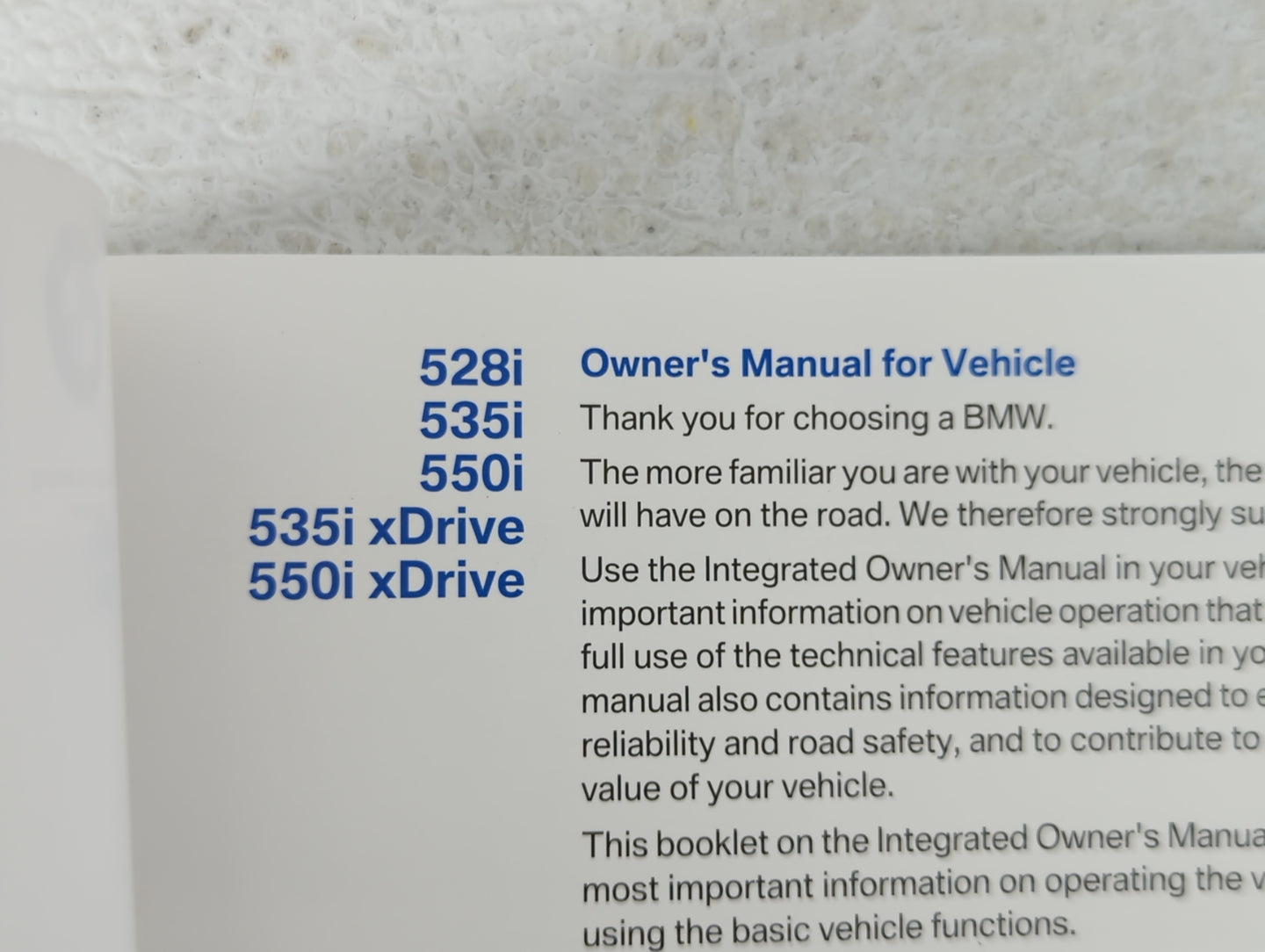 2011 Bmw 528i Owners Manual Book Guide OEM Used Auto Parts - Oemusedautoparts1.com