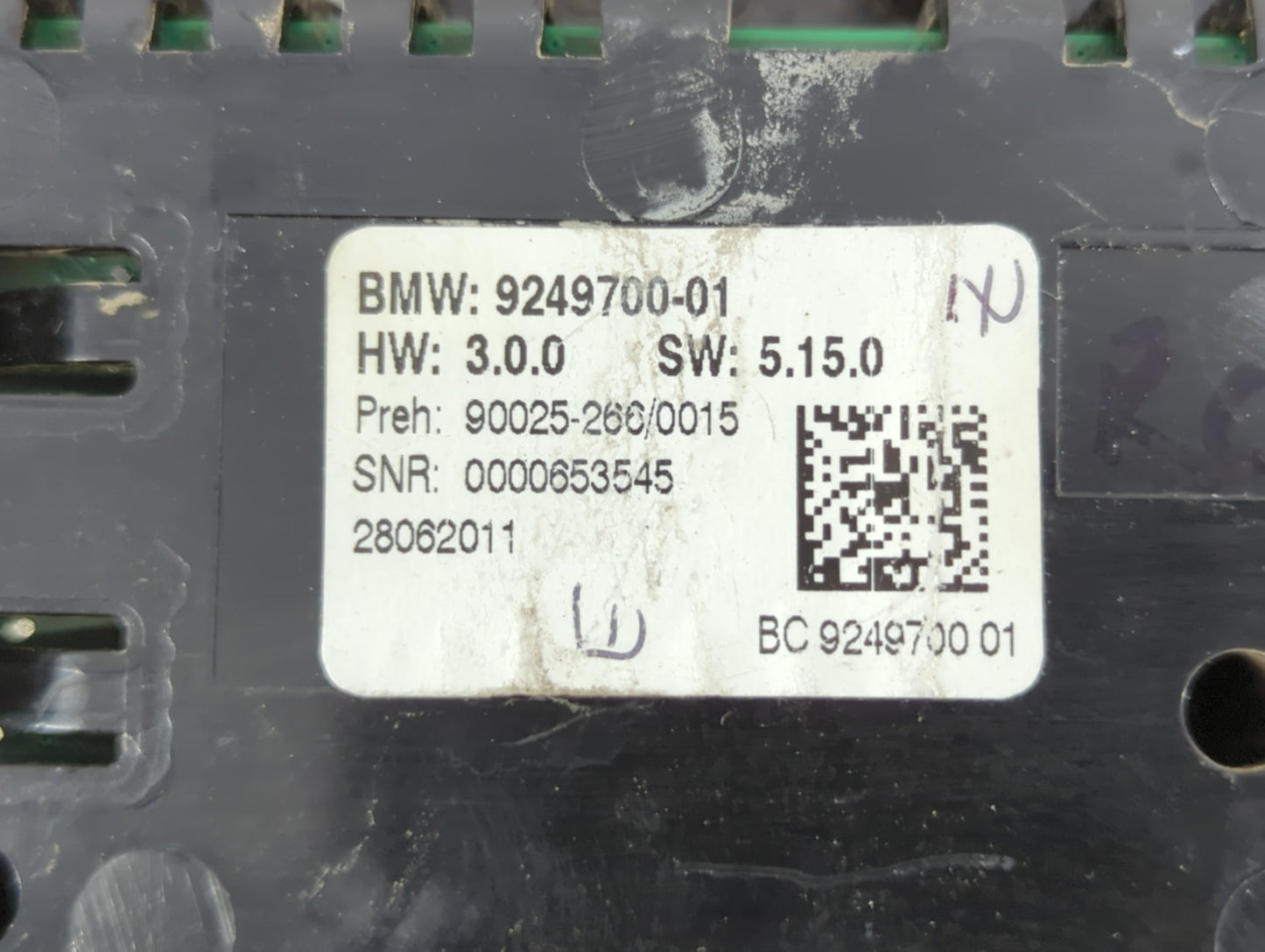 2011-2016 Bmw 528i Climate Control Module Temperature AC/Heater Replacement P/N:9249700-01 Fits Fits 2011 2012 2013 2014 201