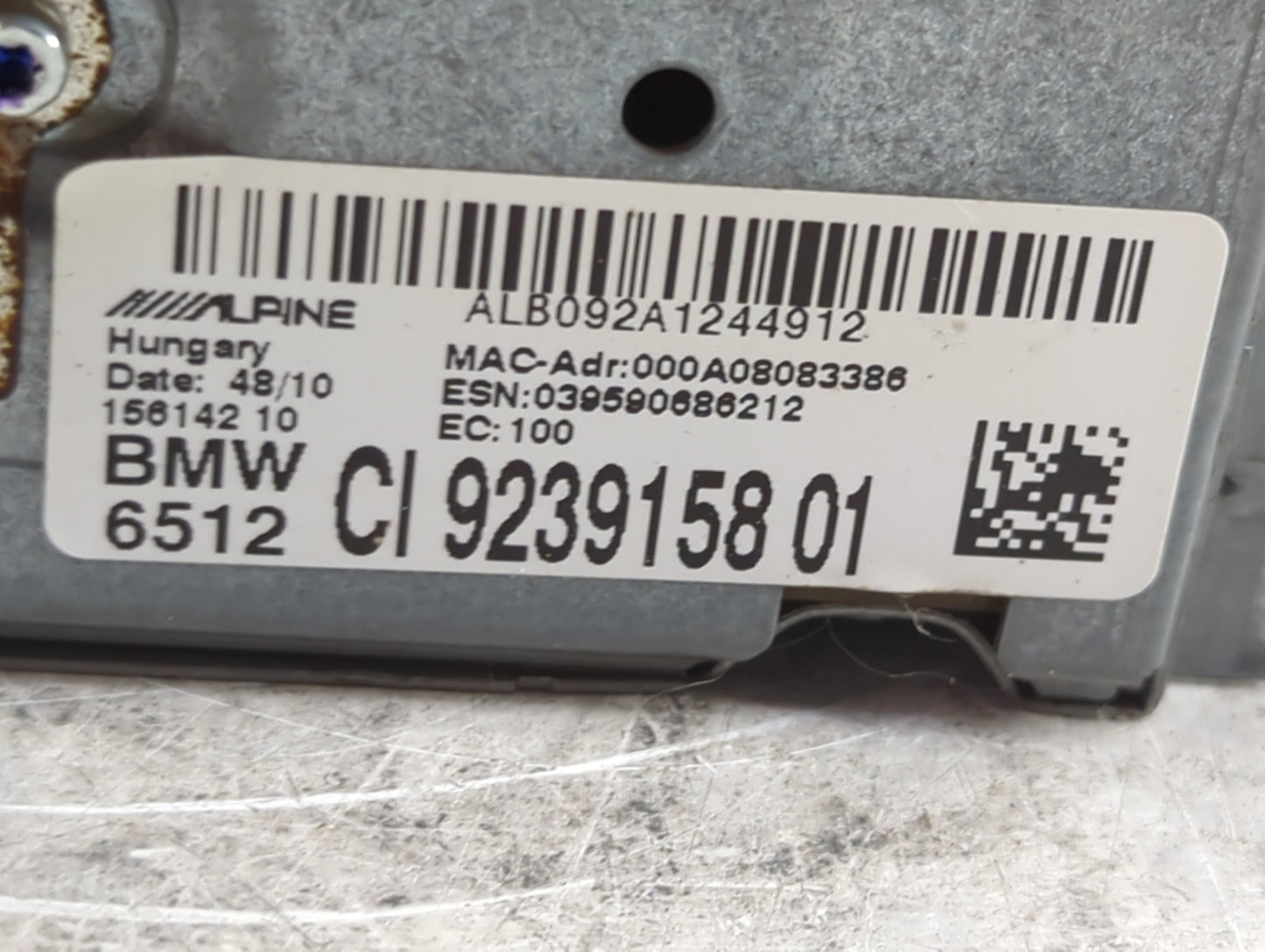 2011-2012 Bmw 535i Radio AM FM Cd Player Receiver Replacement P/N:9239158 ALB092A1244912 Fits Fits 2011 2012 OEM Used Auto P