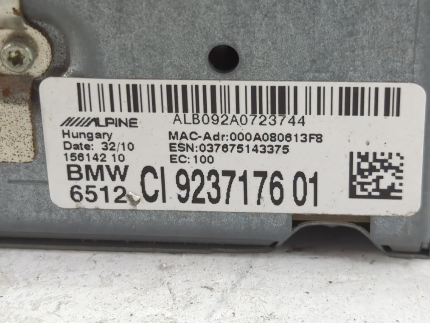 2011-2012 Bmw 535i Radio AM FM Cd Player Receiver Replacement P/N:9237176 ALB092A0723744 Fits Fits 2010 2011 2012 OEM Used A