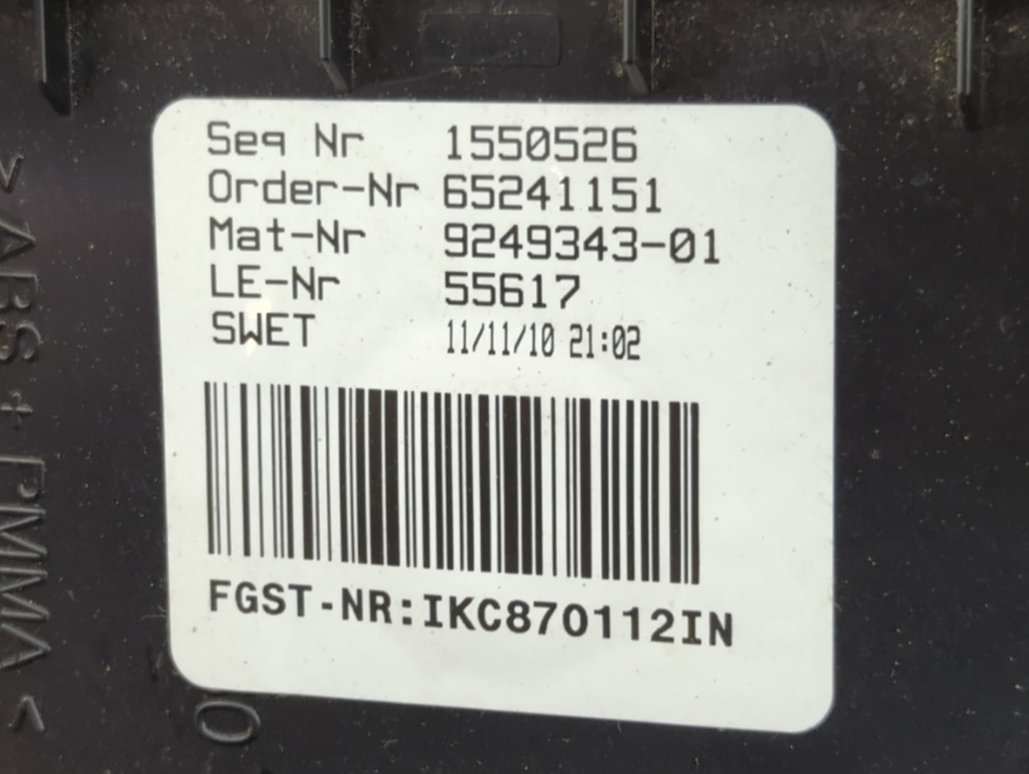 2011 Bmw 535i Instrument Cluster Speedometer Gauges P/N:9249343-01 65241151, 1550526 Miles: Fits OEM Used Auto Parts - Oemus
