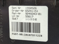 2011 Bmw 535i Instrument Cluster Speedometer Gauges P/N:9249343-01 65241151, 1550526 Miles: Fits OEM Used Auto Parts - Oemus
