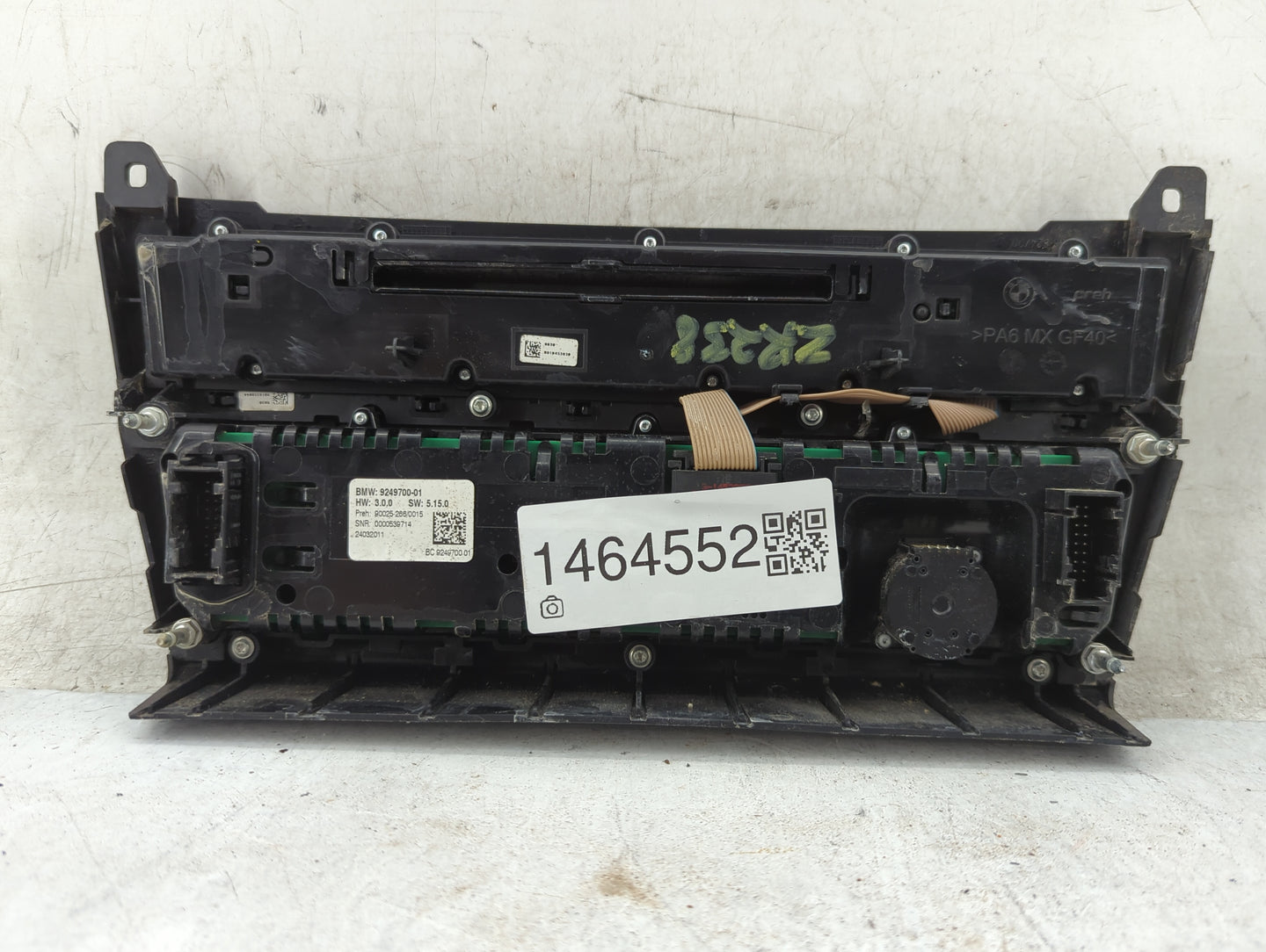 2011-2012 Bmw 535i Radio AM FM Cd Player Receiver Replacement P/N:9249700-01 90025-266/0015 Fits Fits 2011 2012 OEM Used Aut