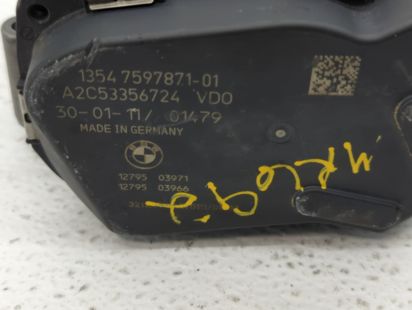 2010-2017 Bmw 535i Throttle Body P/N:1354 7597871-01 1354 7597871-03 Fits OEM Used Auto Parts - Oemusedautoparts1.com