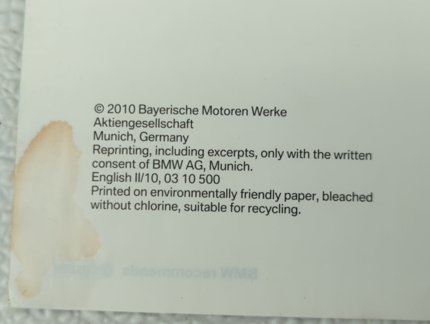 2011 Bmw 550i Owners Manual Book Guide OEM Used Auto Parts - Oemusedautoparts1.com