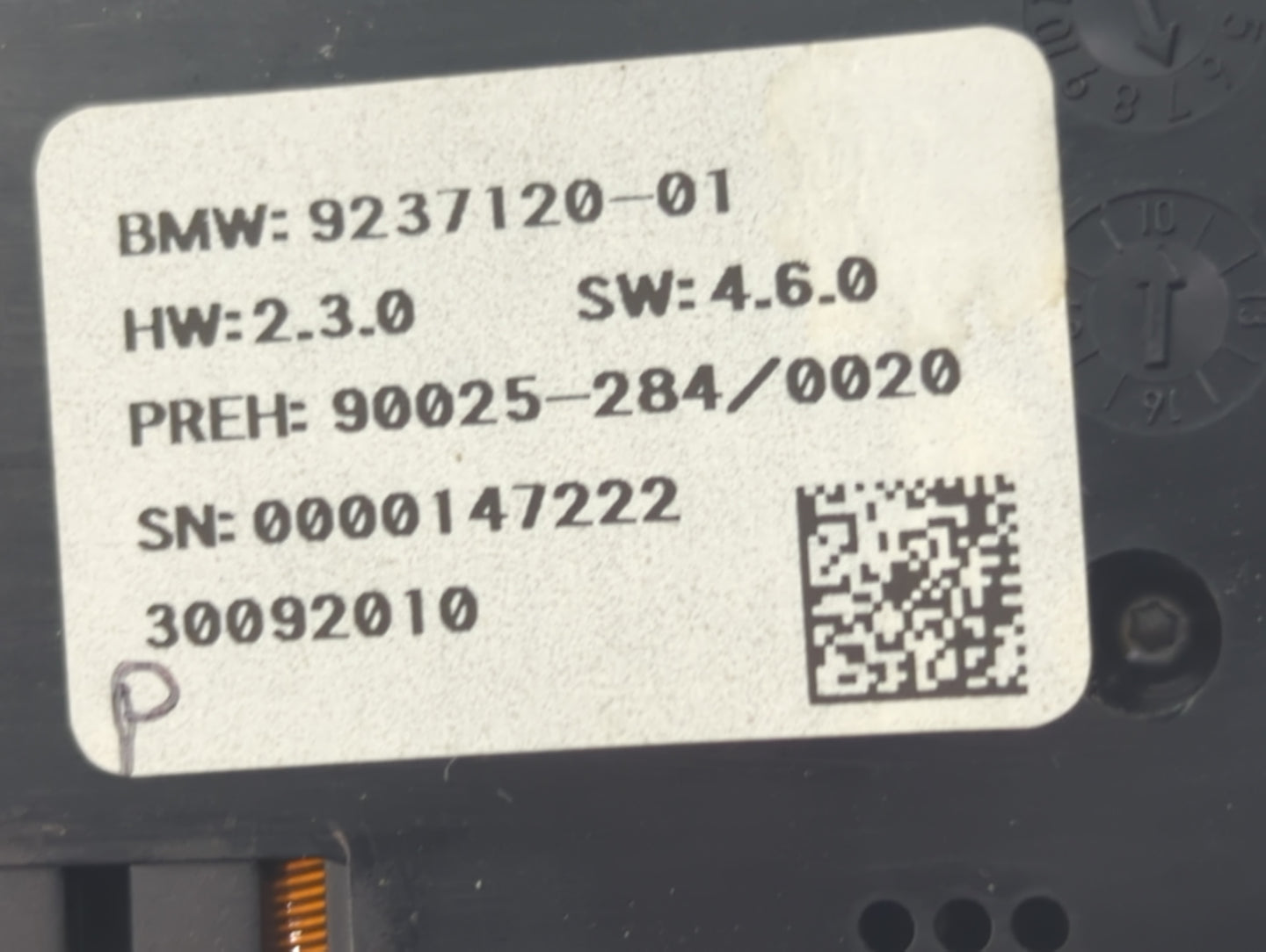 2009-2015 Bmw 750 Climate Control Module Temperature AC/Heater Replacement P/N:9237120-01 90025-284/0020 Fits OEM Used Auto 