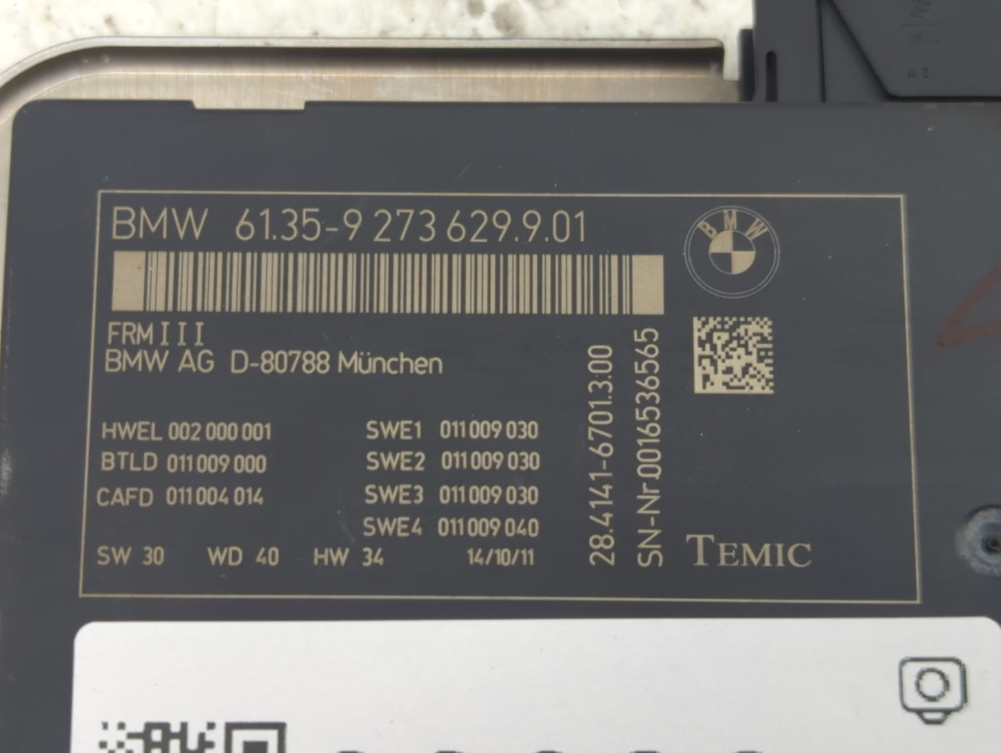 2011 Bmw M5 PCM Engine Control Computer ECU ECM PCU OEM P/N:61.35-9 273 629.9.01 Fits OEM Used Auto Parts - Oemusedautoparts