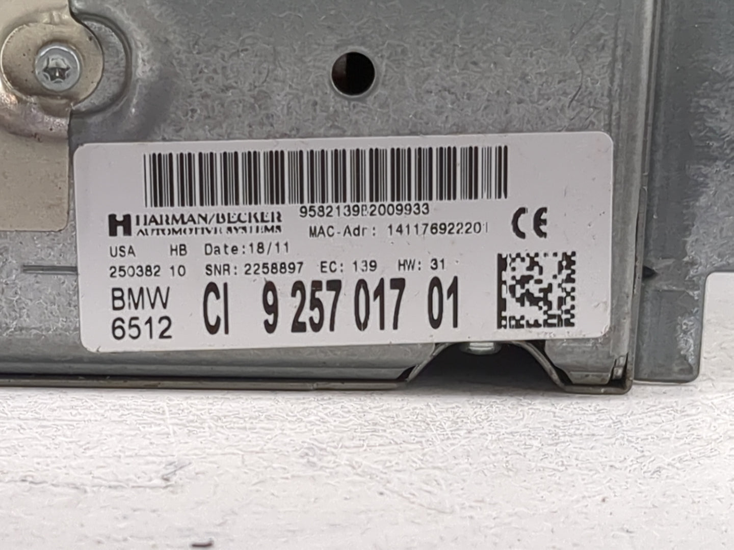 2011-2013 Bmw X3 Radio AM FM Cd Player Receiver Replacement P/N:9257017 CI 9 257 017 01, 2258897 Fits Fits 2010 2011 2012 20