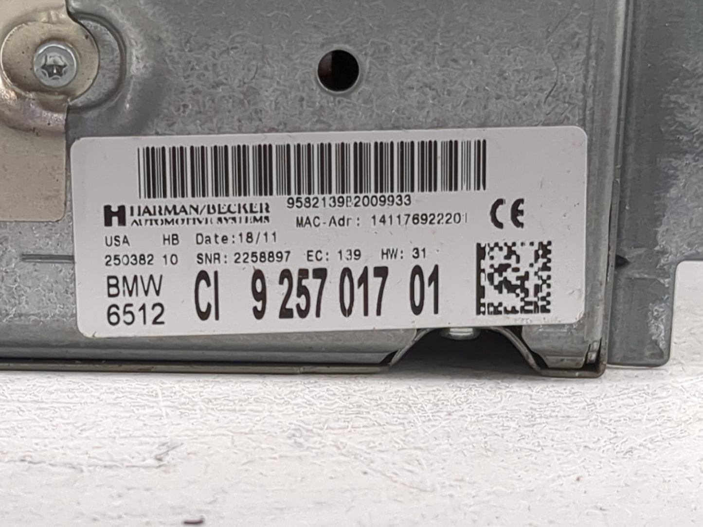 2011-2013 Bmw X3 Radio AM FM Cd Player Receiver Replacement P/N:9257017 CI 9 257 017 01, 2258897 Fits Fits 2010 2011 2012 20