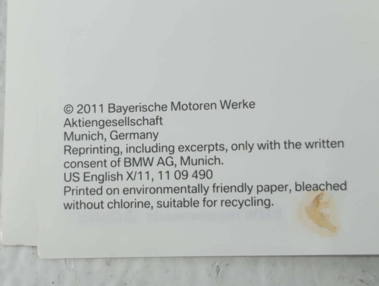 2011 Bmw X3 Owners Manual Book Guide OEM Used Auto Parts - Oemusedautoparts1.com