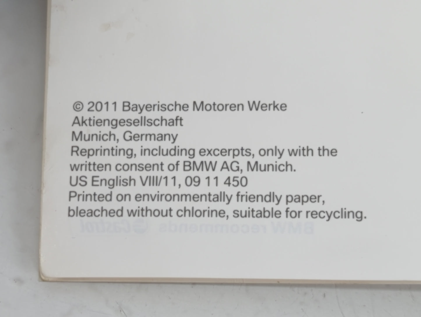 2011 Bmw X3 Owners Manual Book Guide OEM Used Auto Parts - Oemusedautoparts1.com