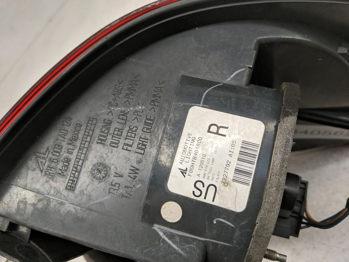 2011-2013 Bmw X5 Tail Light Assembly Passenger Right OEM Fits Fits 2011 2012 2013 OEM Used Auto Parts - Oemusedautoparts1.co