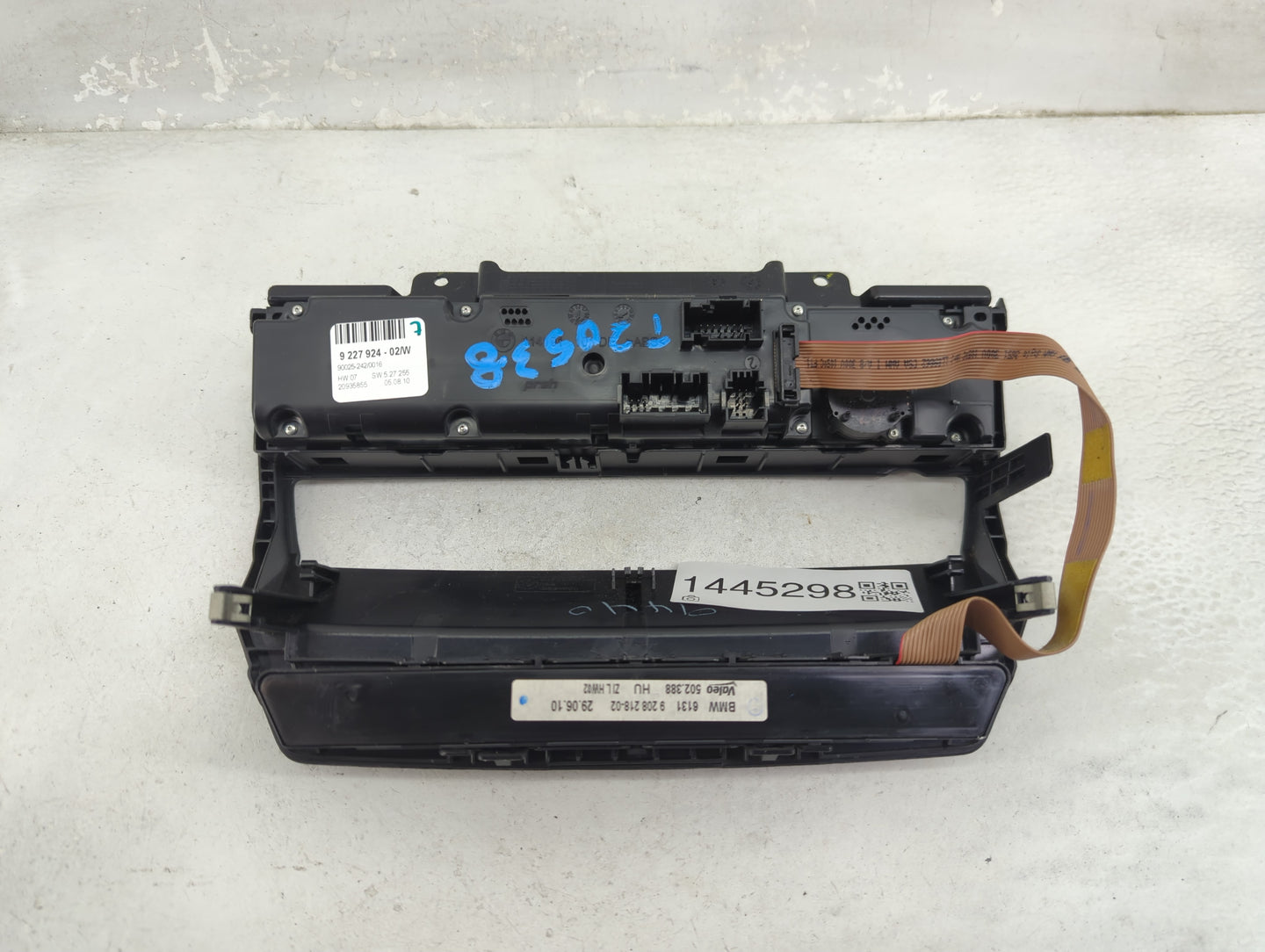 2007-2013 Bmw X5 Climate Control Module Temperature AC/Heater Replacement P/N:9227924-02/W 9227924 Fits OEM Used Auto Parts 