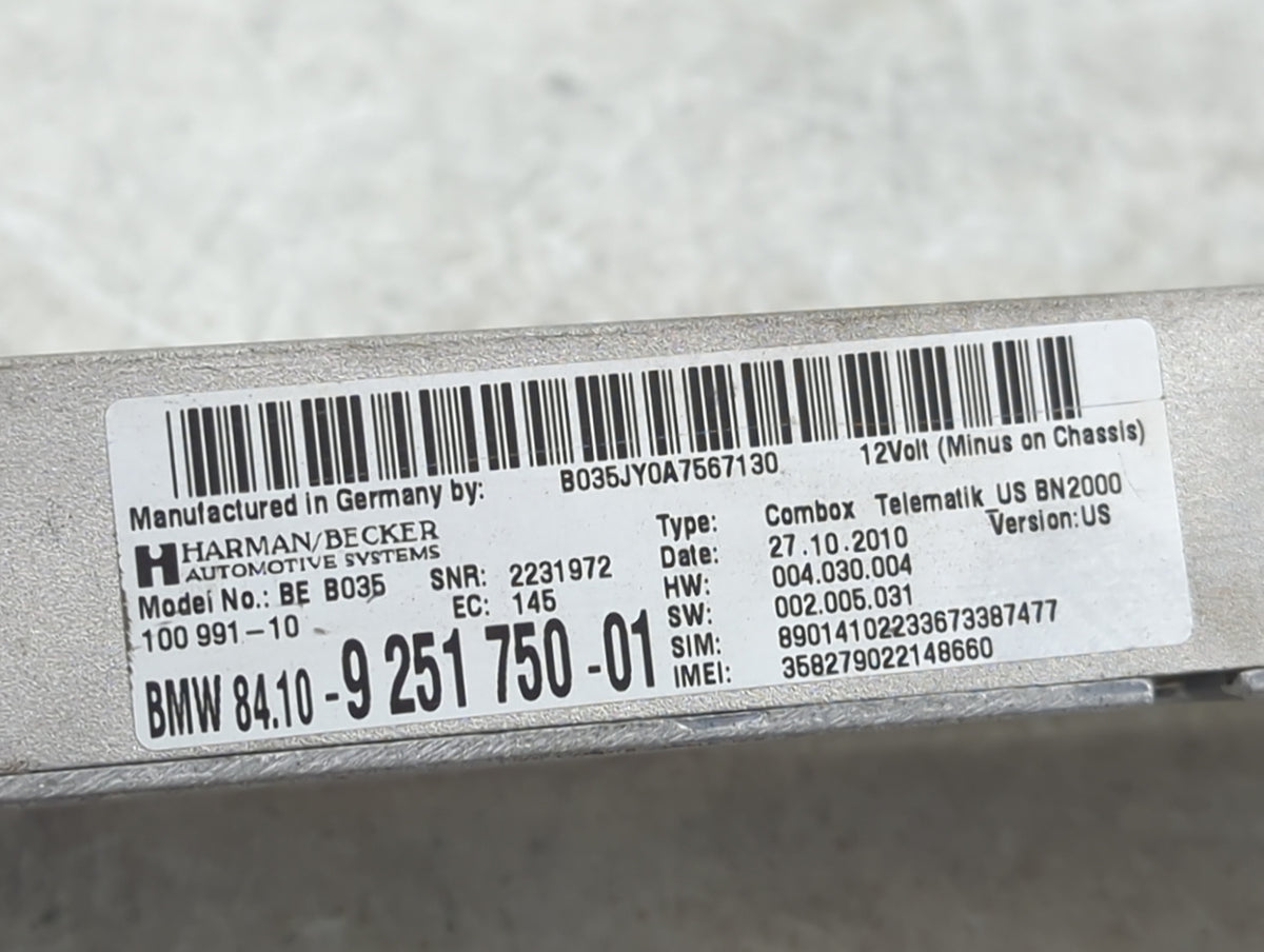 2011-2013 Bmw X5 Telematics Control Module 1452841 - Oemusedautoparts1.com