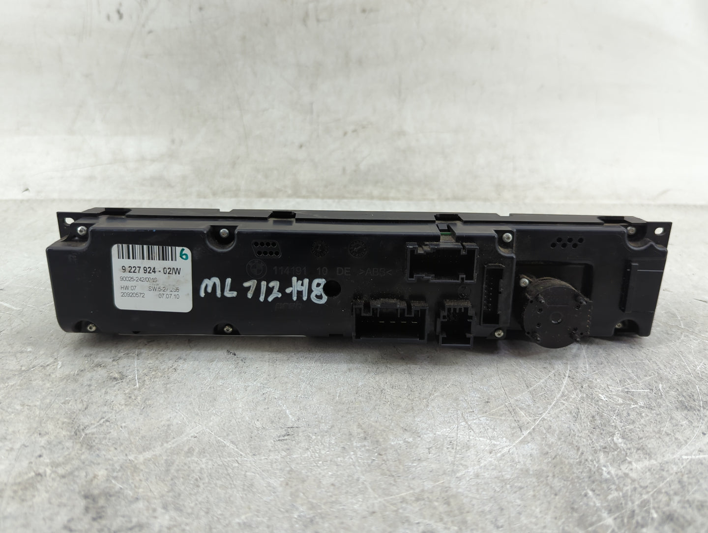 2007-2013 Bmw X5 Climate Control Module Temperature AC/Heater Replacement P/N:9 227 924 Fits OEM Used Auto Parts - Oemusedau