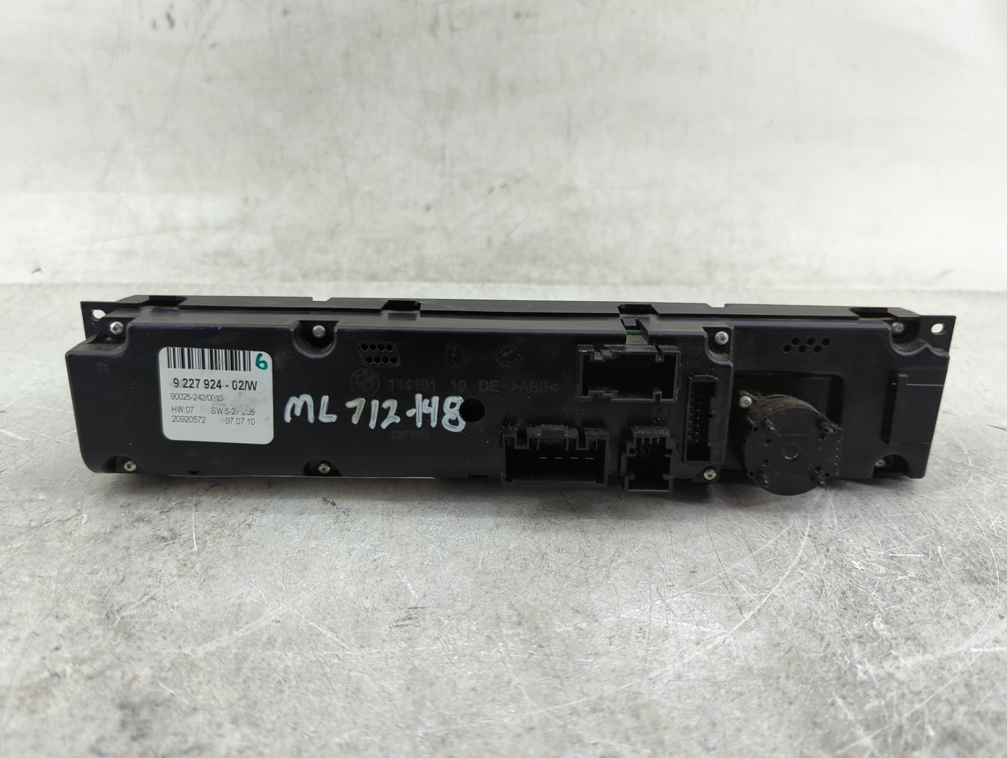 2007-2013 Bmw X5 Climate Control Module Temperature AC/Heater Replacement P/N:9 227 924 Fits OEM Used Auto Parts - Oemusedau