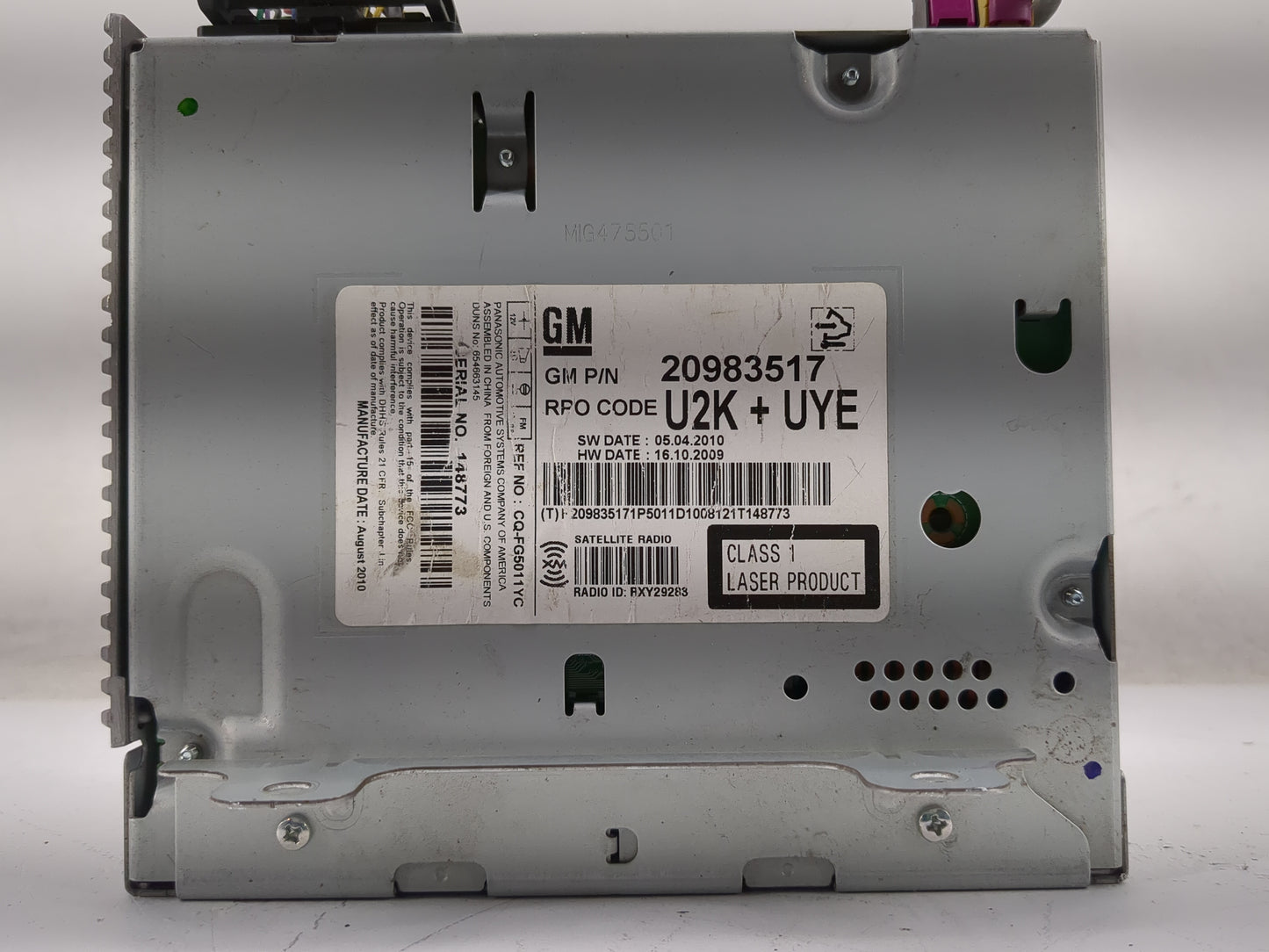 2011-2012 Buick Lacrosse Radio AM FM Cd Player Receiver Replacement P/N:20983517 Fits Fits 2010 2011 2012 OEM Used Auto Part