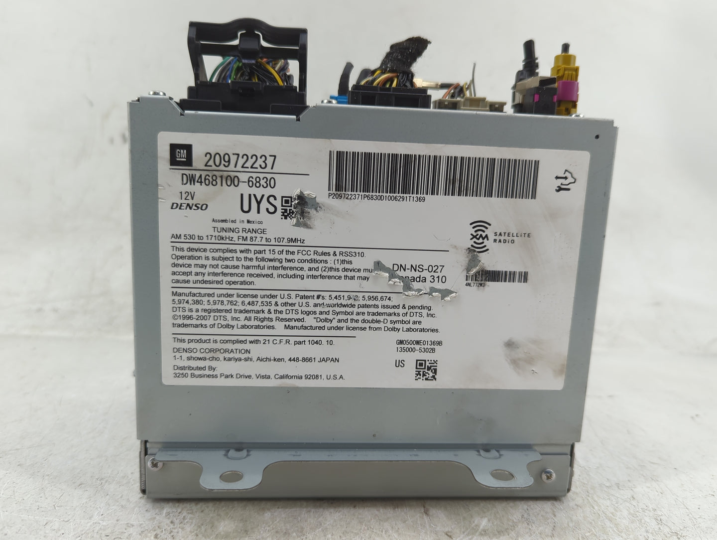 2010-2011 Buick Lacrosse Radio AM FM Cd Player Receiver Replacement P/N:DW468100-6830 20972237 Fits Fits 2010 2011 OEM Used 