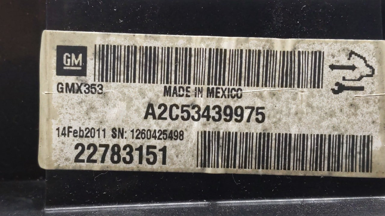 2011 Buick Lacrosse Instrument Cluster Speedometer Gauges P/N:22783151 A2C53439975, 22788031 Fits OEM Used Auto Parts - Oemu