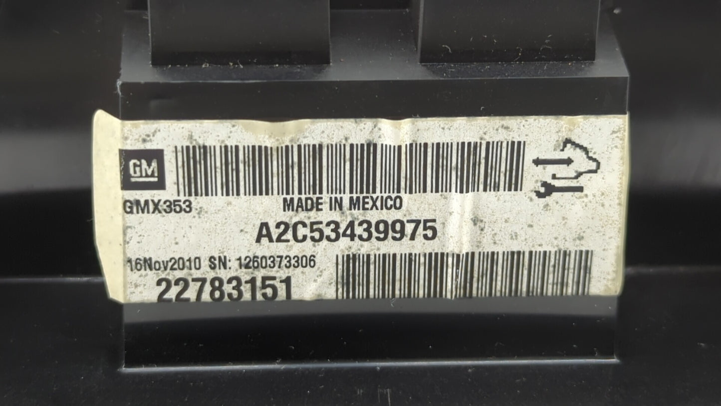 2011 Buick Lacrosse Instrument Cluster Speedometer Gauges P/N:22783151 A2C53439975, 22788031 Fits OEM Used Auto Parts - Oemu