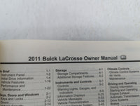 2011 Buick Lacrosse Owners Manual Book Guide OEM Used Auto Parts - Oemusedautoparts1.com