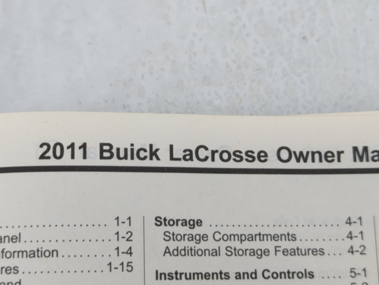 2011 Buick Lacrosse Owners Manual Book Guide OEM Used Auto Parts - Oemusedautoparts1.com