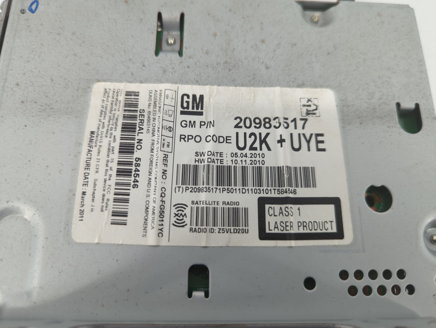 2011-2012 Buick Lacrosse Am Fm Cd Player Radio Receiver - Oemusedautoparts1.com