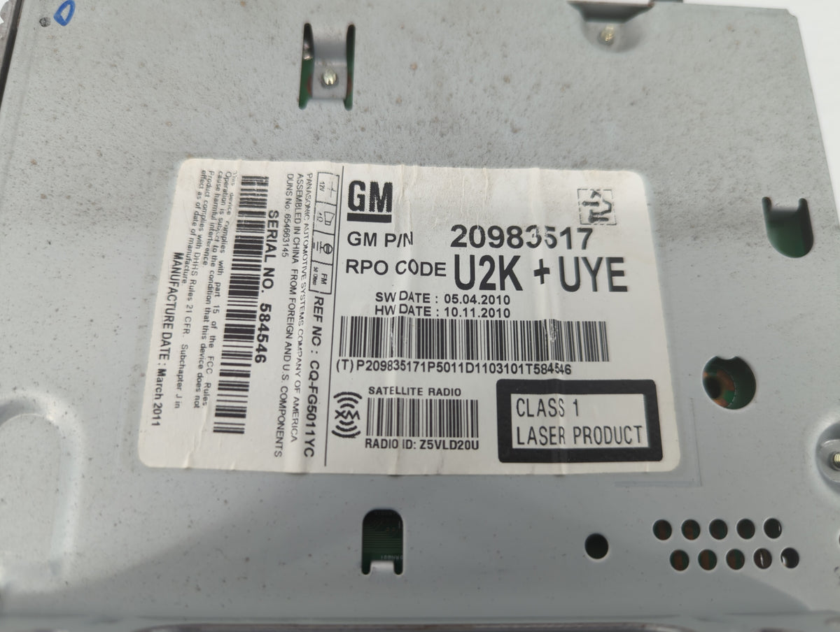2011-2012 Buick Lacrosse Am Fm Cd Player Radio Receiver 440421 - Oemusedautoparts1.com