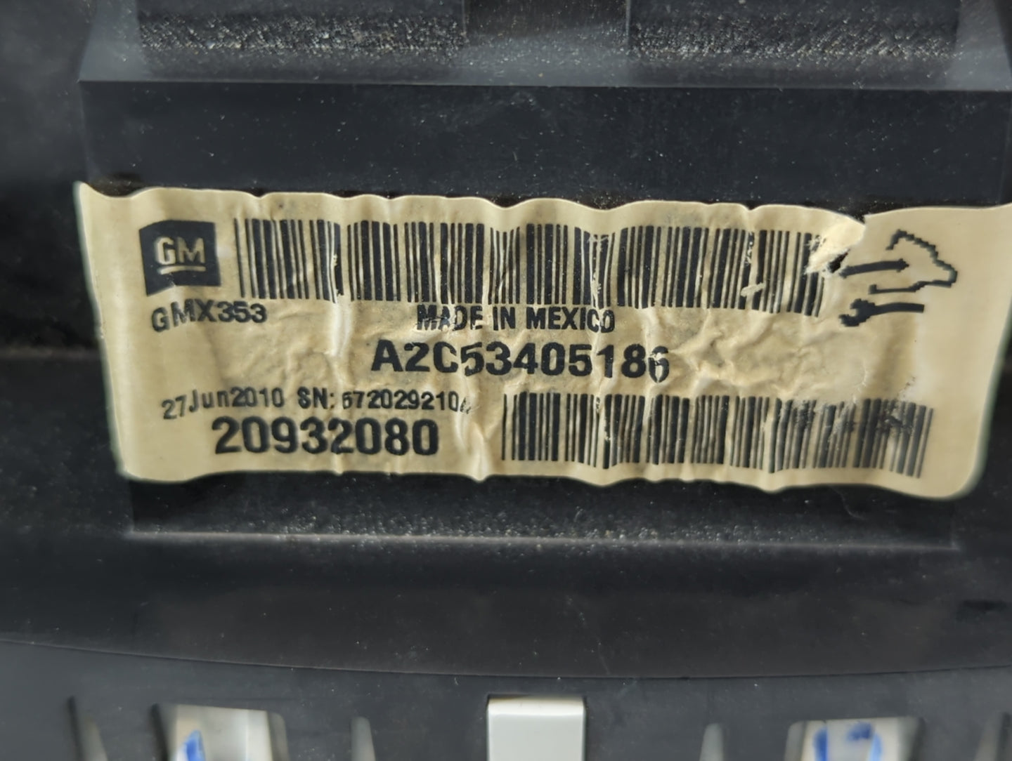 2011 Buick Lacrosse Instrument Cluster Speedometer Gauges P/N:20932080 A2C5342335U Fits OEM Used Auto Parts - Oemusedautopar