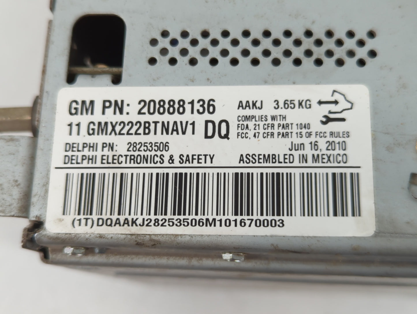 2011 Buick Lucerne Radio AM FM Cd Player Receiver Replacement P/N:20888136 Fits OEM Used Auto Parts - Oemusedautoparts1.com