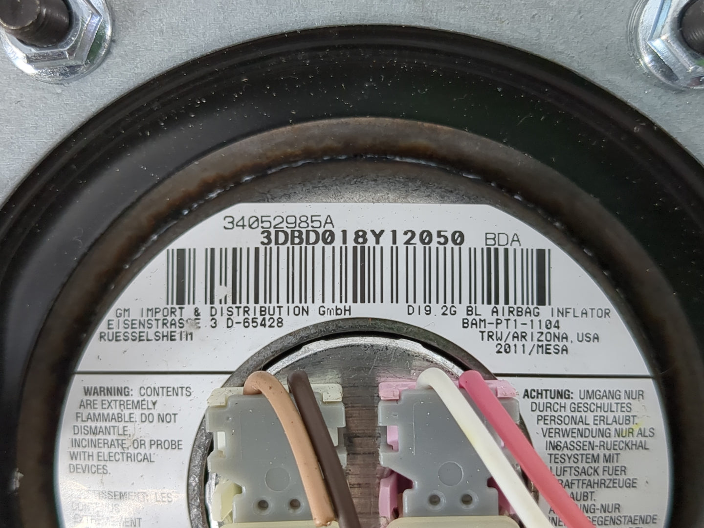 2007-2011 Buick Lucerne Air Bag Driver Left Steering Wheel Mounted - Oemusedautoparts1.com