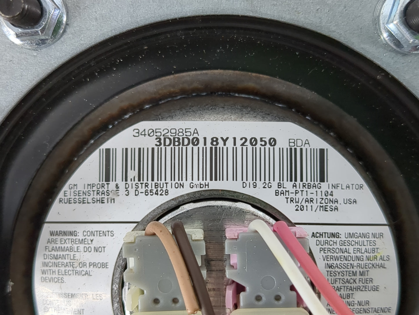 2007-2011 Buick Lucerne Air Bag Driver Left Steering Wheel Mounted - Oemusedautoparts1.com