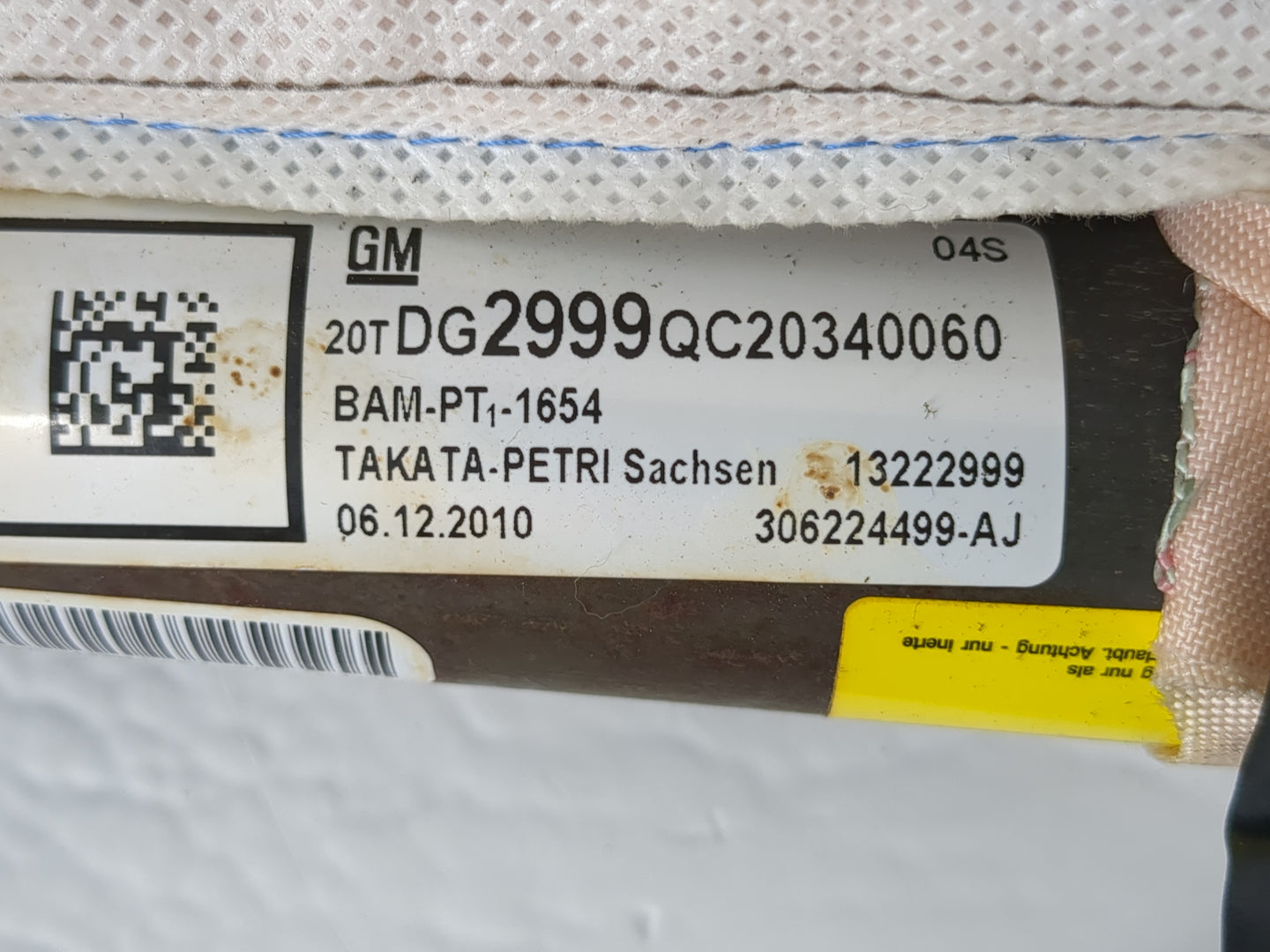 2011 Buick Regal Passenger Curtain Air Bag Oem - Oemusedautoparts1.com