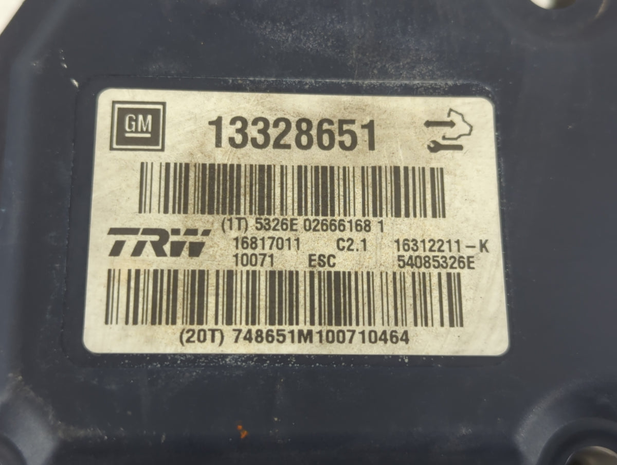 2011 Buick Regal Anti-Lock Brake ABS Pump Module Actuator OEM P/N:13328651 Fits OEM Used Auto Parts - Oemusedautoparts1.com