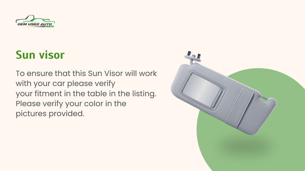 2011-2015 Buick Regal Sun Visor Shade Replacement Driver Left Mirror Fits Fits 2011 2012 2013 2014 2015 OEM Used Auto Parts 