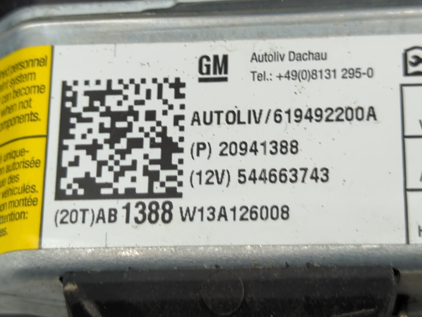 2011-2012 Buick Regal Air Bag Driver Left Steering Wheel Mounted P/N:20941388 Fits Fits 2011 2012 OEM Used Auto Parts - Oemu