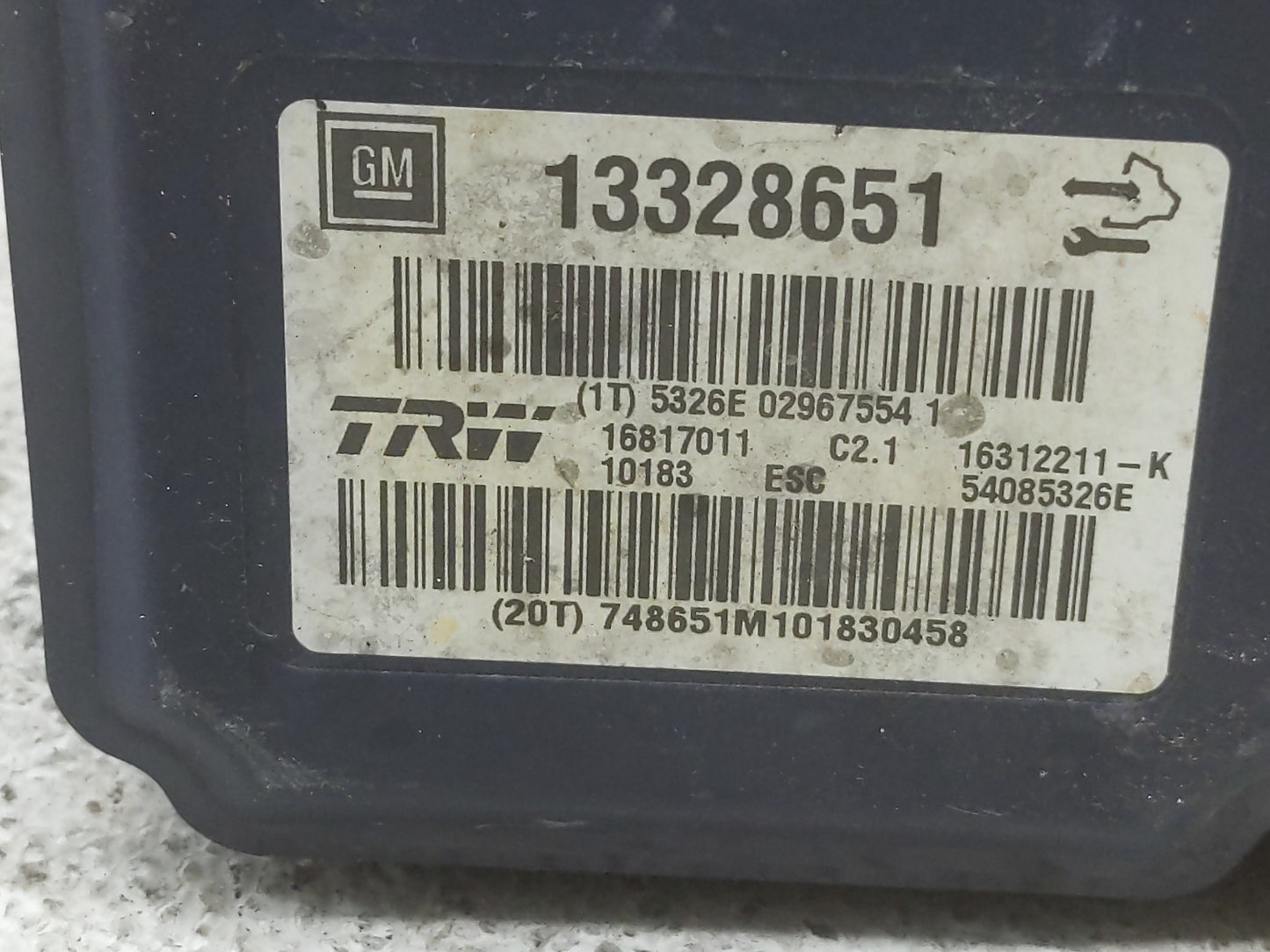 2011 Buick Regal ABS Pump Control Module Replacement P/N:13328651 Fits OEM Used Auto Parts - Oemusedautoparts1.com