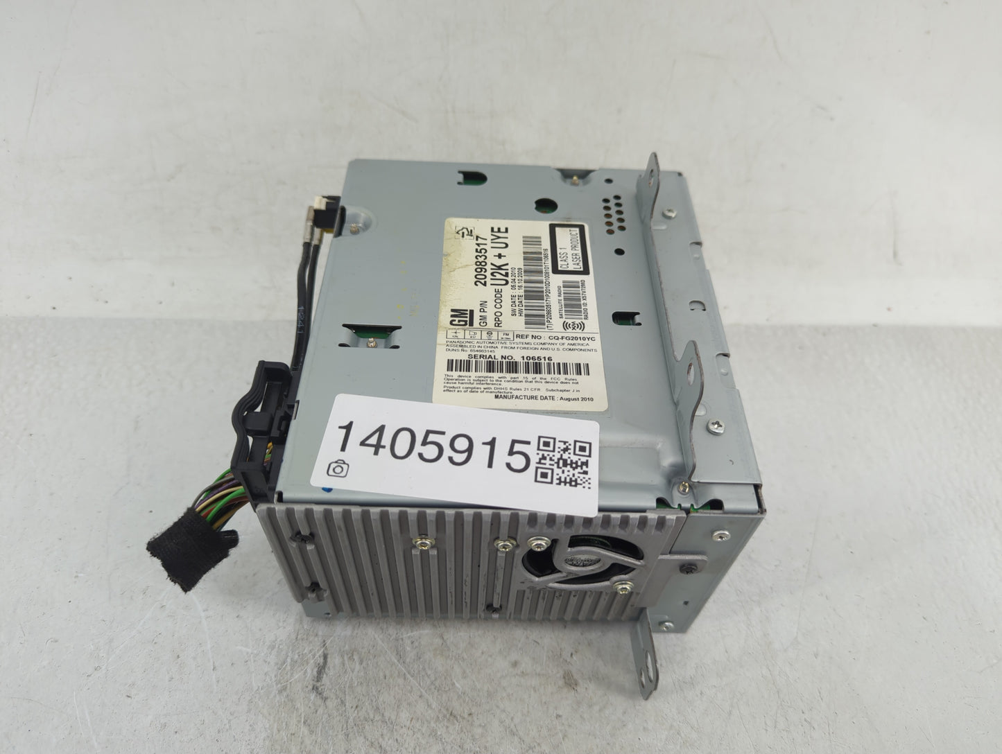 2011 Buick Regal Radio AM FM Cd Player Receiver Replacement P/N:20983517 Fits Fits 2010 OEM Used Auto Parts - Oemusedautopar