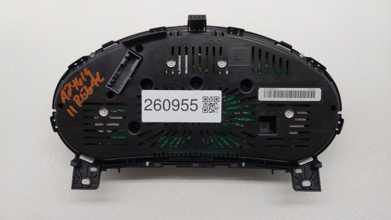 2011 Buick Regal Instrument Cluster Speedometer Gauges P/N:13332274 Fits OEM Used Auto Parts - Oemusedautoparts1.com