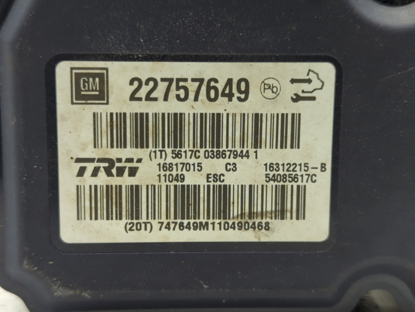 2011 Buick Regal ABS Pump Control Module Replacement P/N:13328651 13332549, 22757649, 22757639 Fits OEM Used Auto Parts - Oe