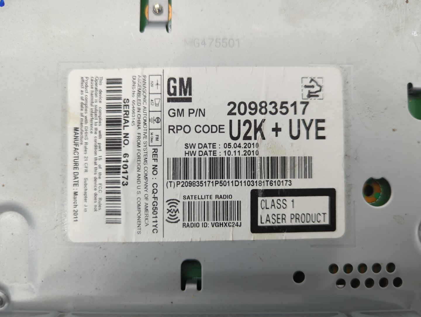 2011-2012 Buick Regal Am Fm Cd Player Radio Receiver - Oemusedautoparts1.com