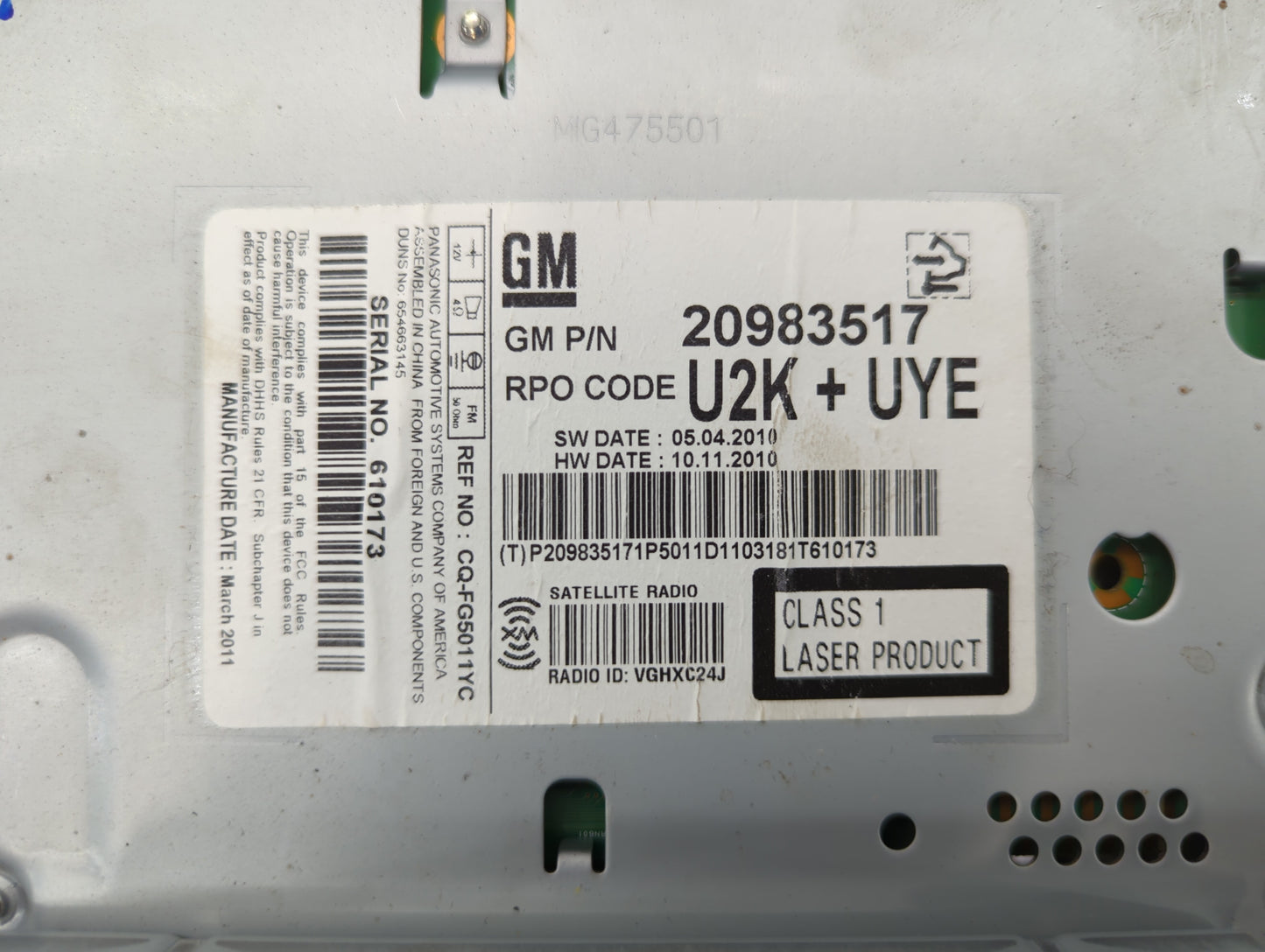 2011-2012 Buick Regal Am Fm Cd Player Radio Receiver - Oemusedautoparts1.com