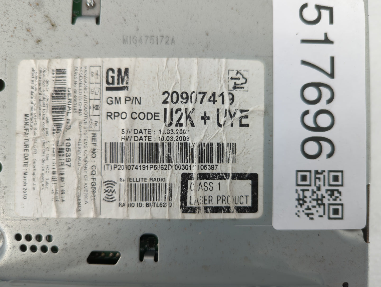 2011-2011 Buick Regal Am Fm Cd Player Radio Receiver - Oemusedautoparts1.com