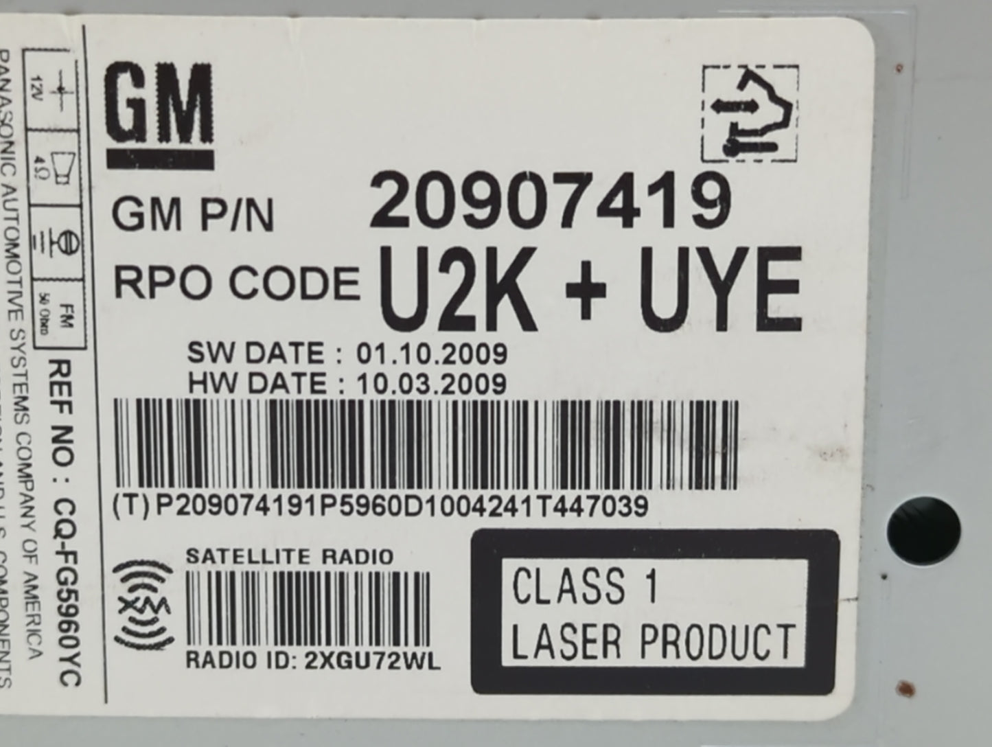 2011-2011 Buick Regal Am Fm Cd Player Radio Receiver - Oemusedautoparts1.com