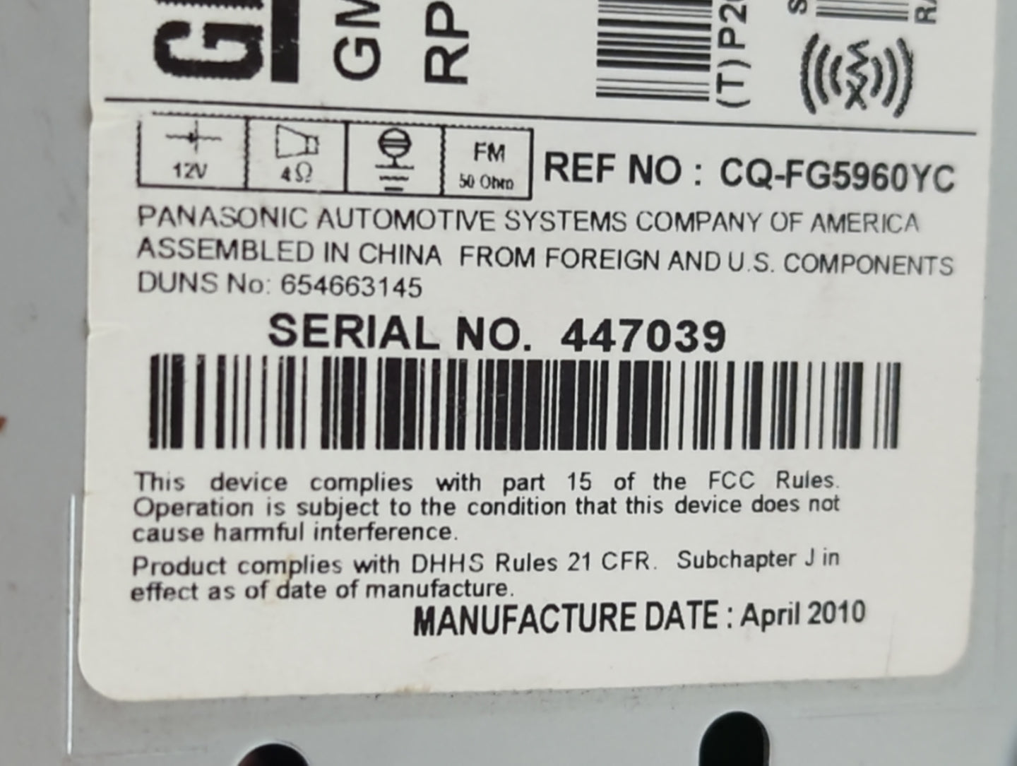 2011-2011 Buick Regal Am Fm Cd Player Radio Receiver - Oemusedautoparts1.com