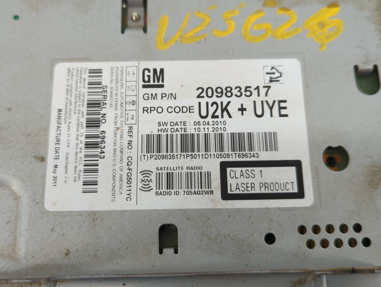 2011-2012 Buick Regal Am Fm Cd Player Radio Receiver - Oemusedautoparts1.com