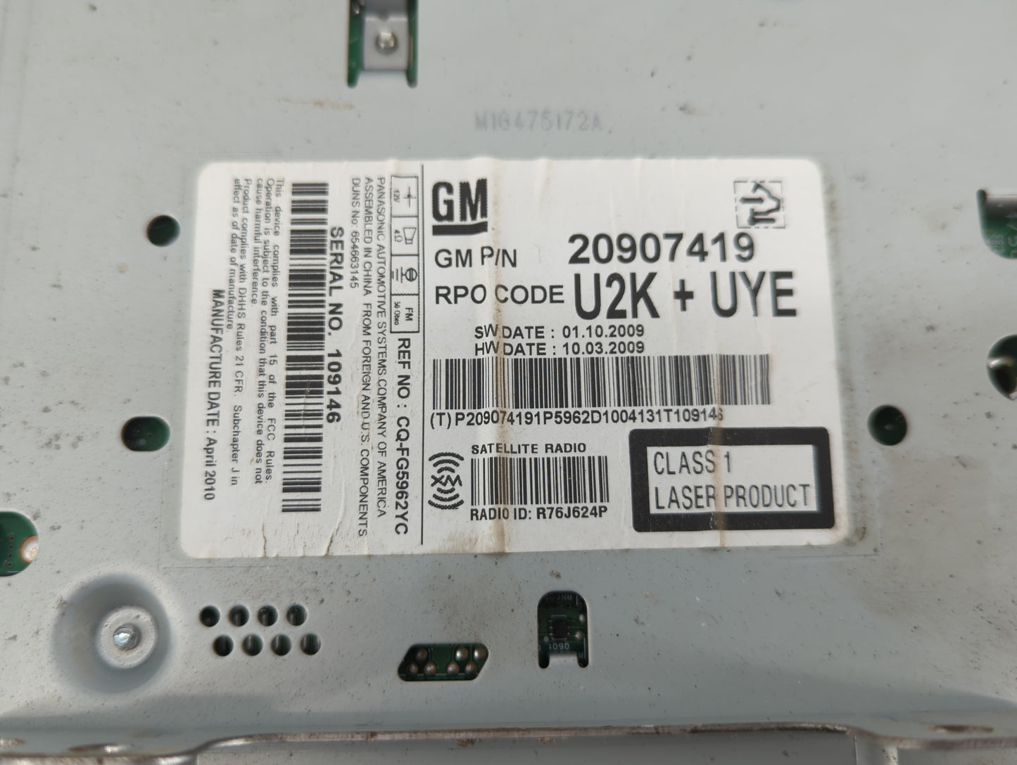 2011-2011 Buick Regal Am Fm Cd Player Radio Receiver - Oemusedautoparts1.com