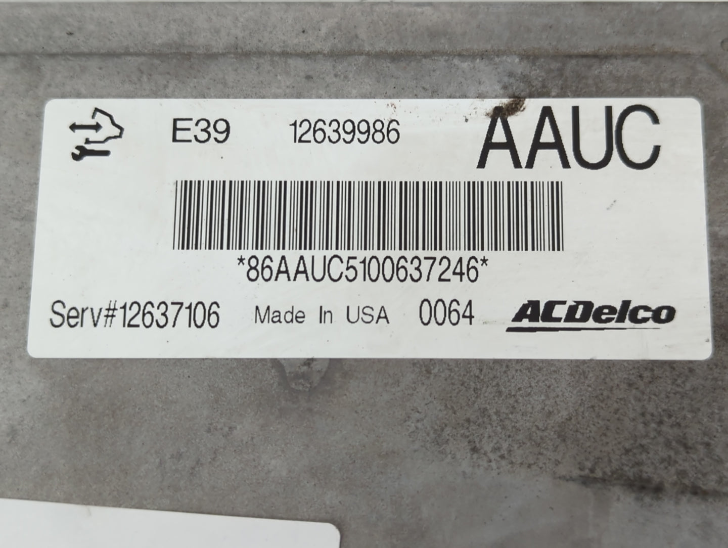 2011 Buick Regal PCM Engine Control Computer ECU ECM PCU OEM P/N:12637106 E39 12639986 Fits Fits 2010 2012 2013 OEM Used Aut