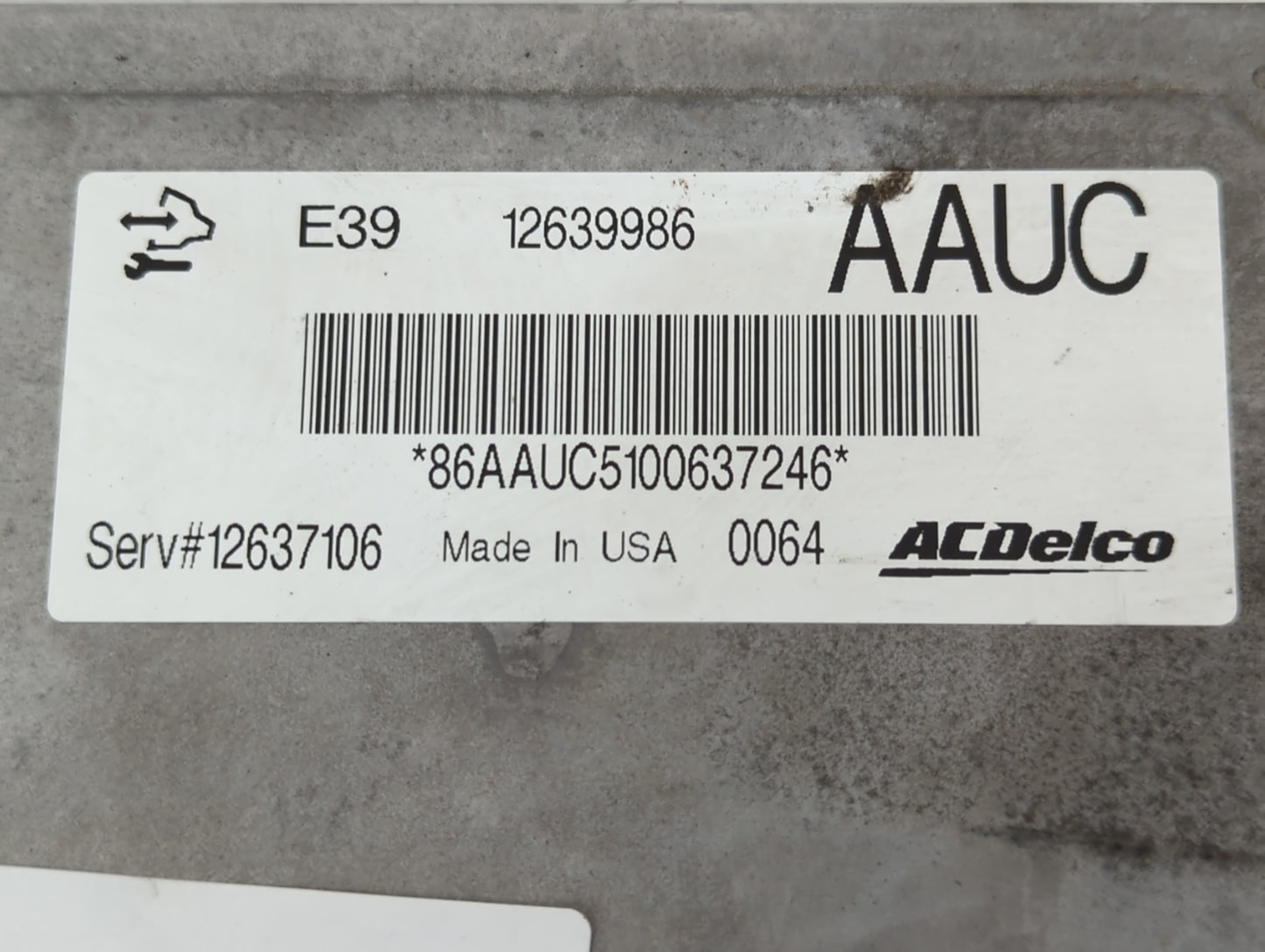 2011 Buick Regal PCM Engine Control Computer ECU ECM PCU OEM P/N:12637106 E39 12639986 Fits Fits 2010 2012 2013 OEM Used Aut